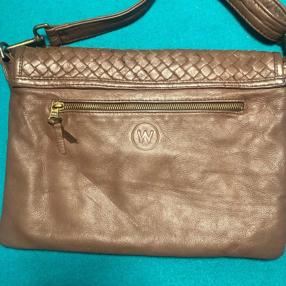 Wanderers Travel Company Matseilles Woven Crossbody Clutch - Chocolate Brown